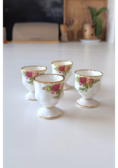 Old Country Roses Bone China Yumurtalık 4 Adet Kırmızı