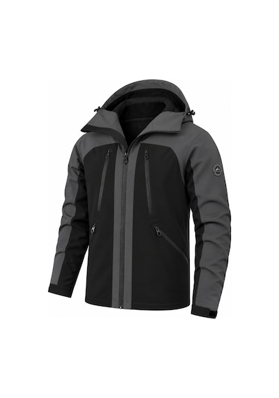 Ghassy Co. Ski Pro Series Kayak İçi Polarlı Rüzgar Geçirmez Su İtici Outdoor Softshell Mont Siyah