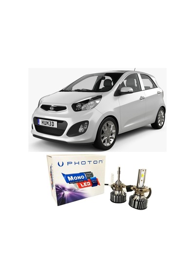 Kia Picanto Uzun + Kısa Far Ampulü H4 Mono Yeni Seri Beyaz 2011-2016