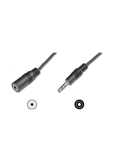 Audio Uzatma Kablosu, stereo 3.5mm Erkek - 3.5mm Dişi, 2.5 metre