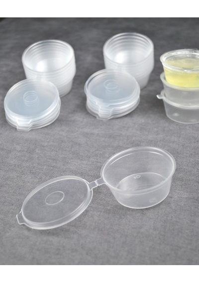 20 Adet Sızdırmaz 40 Ml Mini Plastik Saklama Kabı Sosluk Buzluk Kabı, Et Suyu, Kemik Suyu, Sos Kabı Şeffaf