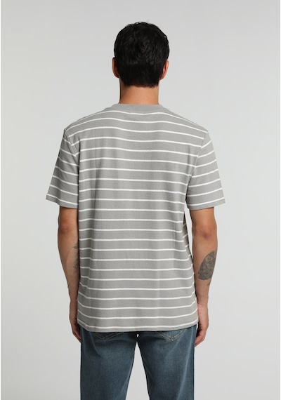Colin's Colins Regular Fit Yuvarlak Yaka Çizgili Erkek Gri Kısa Kol Tişört Cl1080970 Q1.v1 Gra