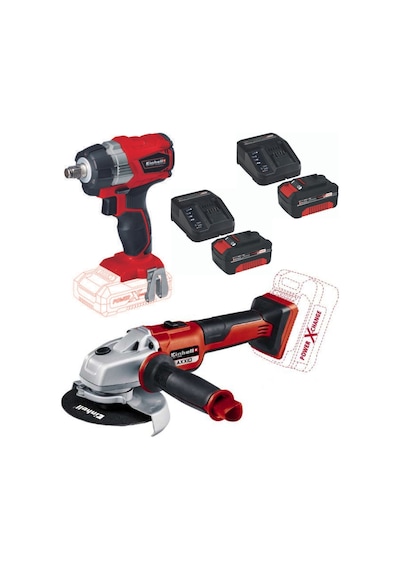 Einhell TE-CW 18 BL Kömürsüz Somun Sıkma+Axxio 125MM Kömürsüz Taşlama+2 x 4.0ah Set