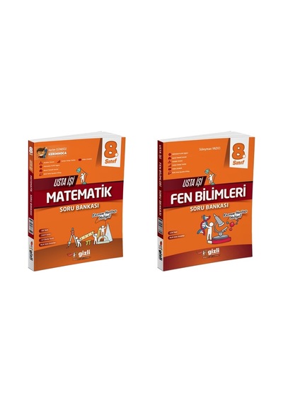 Gizli 2025 8. Sınıf Lgs Matematik + Fen Bilimleri Usta İşi Soru + Kavram Haritası Seti 2 Kitap