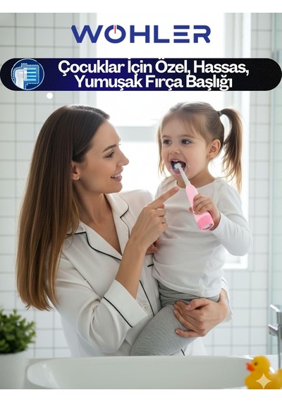 Değiştirilebilir Başlıklı Pilli Kız Çocuk Diş Fırçası 3+, Fda Onaylı