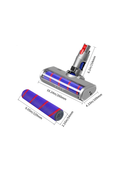 Valkyrie Dyson V7 Uyumlu v8/v10/v11/v15 Uyumlu Led Işıklı Yumuşak Rulo Süpürge Başlığı