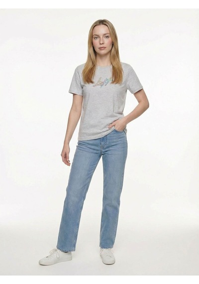 Regular Fit Gri Kadın T-shirt Lf2042218 Gri
