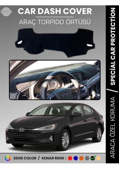 Hyundai Elantra 2017-2020 Torpido Örtüsü Ön Göğüs Halı Araca Özel Çatlamayı Önler Kaymaz - 705 Stiloto