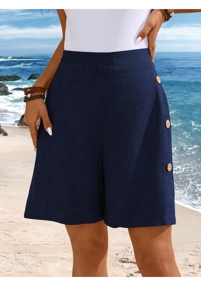 Meridefashion Yüksek Bel Yandan Düğme Detaylı Kısa Pera Şort 87302 M - Bej Çok renkli Meridefashion Yüksek Bel Yandan Düğme Detaylı Kısa Pera Şort 87302 M - Bej Çok renkli