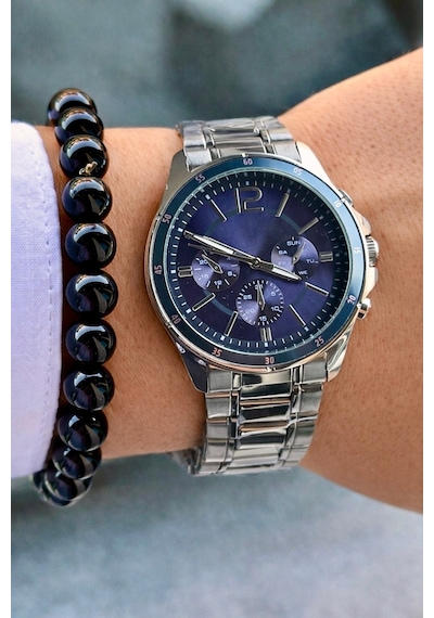 Premium Lüks Exclusive Tasarım Özel Üretim Metal Kordon Erkek Kol Saati-bileklik Hediyeli Lacivert