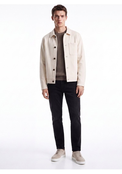 Fabrika Ekru Erkek Slim Fit Mont F6wm-mnt 2111