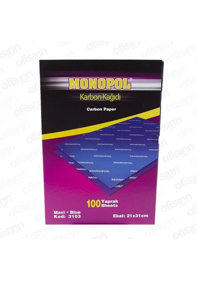 Monopol Karbon Kağıdı 100 Lü A4 Mavi 3103