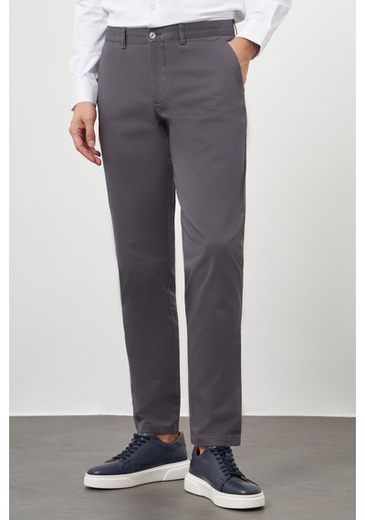 Morven Erkek Antrasit Pamuk Yan Cep Slim Fit Chino Pantolon 25ks003001053 Antrasit