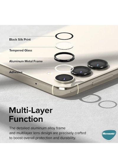 Samsung Galaxy A25 Tekli Kamera Lens Koruma Camı Siyah Galaxy A25 İle Uyumlu Ekran Koruyucu - Siyah