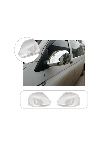 Volkswagen Transporter T5 Uyumlu 2010-2015 Krom Ayna Kapağı 2 Parça Paslanmaz Çelik
