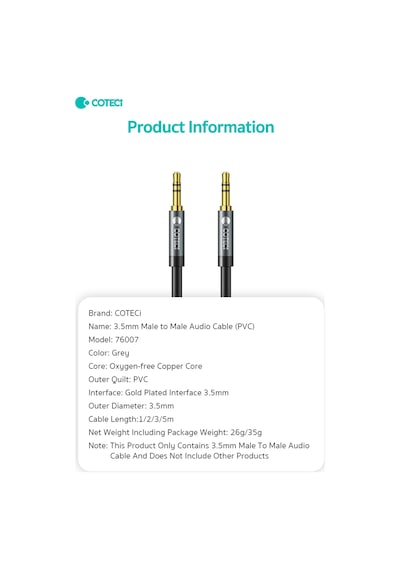 3.5mm To 3.5mm İki Ucu Aux Jack Ses Kablosu Erkek Erkek Jak Araç Hoparlör Kulaklık Bağlantı 5 Metre