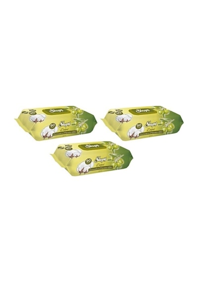Sleepy Doğal Zeytinyağı Ve Pamuksu Lifler Islak Havlu 3 X 90'Lı