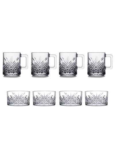Paşabahçe Timeless Kupa Çerez Takımı- 4 Fincan & 4 Çerezlik