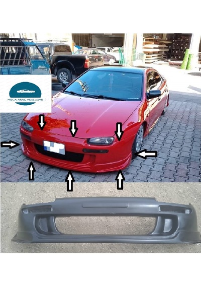Mazda Lantis Ön Tampon Modifiyelii 2 Boyasız Ham Siyah Fiberclass