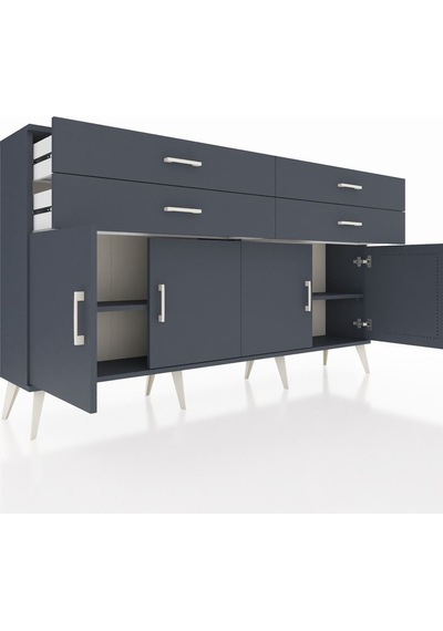 Arges Konsol 2 Raflı 4 Çekmeceli 8 Kapaklı 176x30x99 Antrasit-ant Antrasit-antrasit Arges Konsol 2 Raflı 4 Çekmeceli 8 Kapaklı 176x30x99 Antrasit-ant Antrasit-antrasit