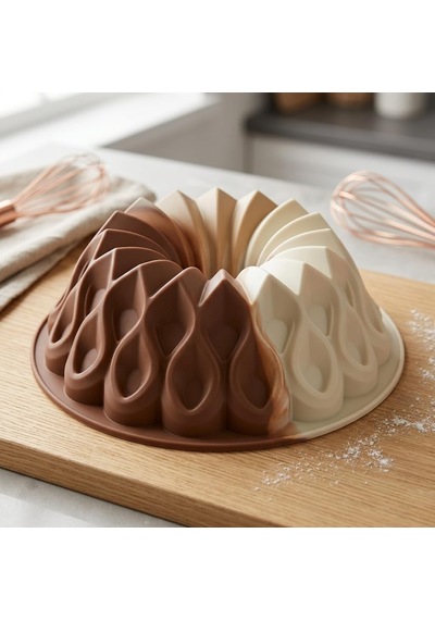 Deconox Kafes Tasarımlı Silikon Kek Kalıbı - Yüksek Isıya Dayanıklı, Yapışmaz Ve Esnek Pasta Kalıbı 22x8 Cm Diğer