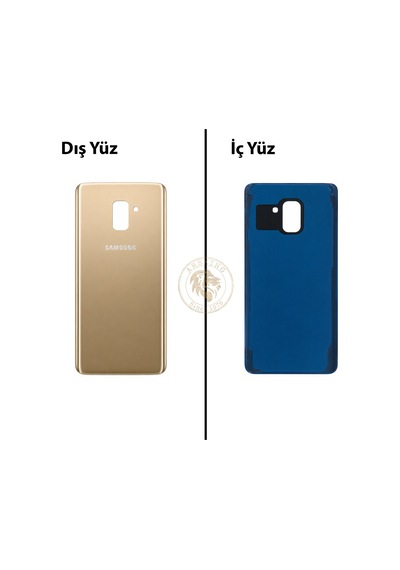 Samsung Galaxy A8 Plus 2018 A730 Gold Renk Arka Kapak Arka Cam Batarya Kapağı Pil Kapağı Lazer Kesim Back Cover Galaxy A8 Plus Uyumlu