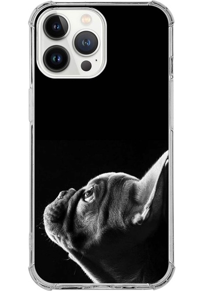 Apple Uyumlu iPhone 13 Pro Köpek 1 Baskılı Şeffaf Köşe Korumalı Antişok Kılıf