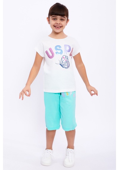 U.S. Polo Assn. Kız Çocuk Kapri Takım 1055 Mint Yeşili