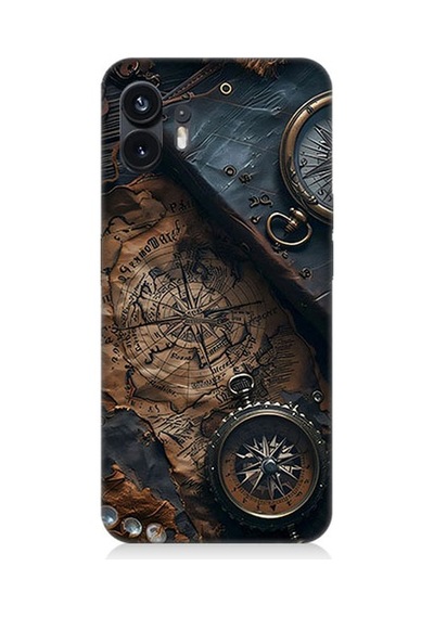 Nothing Phone 2 Eski Harita Desenli Silikon Kılıf