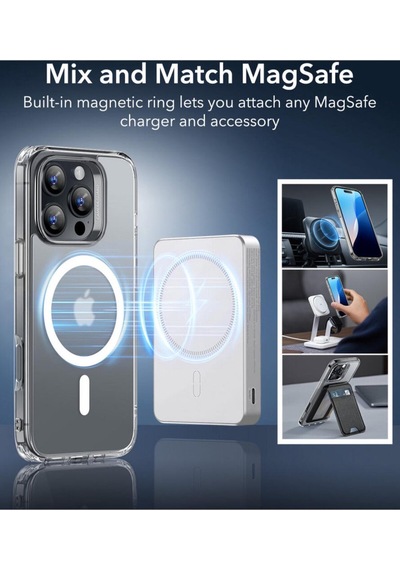 Esr Apple Uyumlu iPhone 16 Pro Halolock Magsafe Classic Hybrid Silikon Kılıf Buzlu Şeffaf