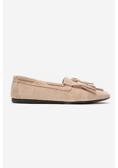 Luvishoes Axelı Bej Süet Hakiki Deri Fiyonklu Saçaklı Kadın Loafer Ayakkabı Bej Luvishoes Axelı Bej Süet Hakiki Deri Fiyonklu Saçaklı Kadın Loafer Ayakkabı Bej