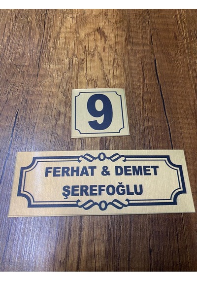 Kapı İsimliği Klasik Ev Dış Kapı İsimliği Çelik Kapı İsimliği Gold0028
