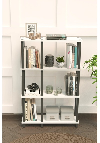 Mirada 4 Katlı Modern Kitaplık Dekoratif Çok Amaçlı Kitaplık Ve Organizer Çok Raflı Düzenleyici - Beyaz Beyaz Mirada 4 Katlı Modern Kitaplık Dekoratif Çok Amaçlı Kitaplık Ve Organizer Çok Raflı Düzenleyici - Beyaz Beyaz