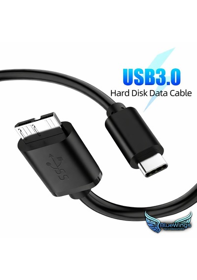 Usb-c To Micro B 3.0 Hard Disk Kablosu 1 Metre 5gbps Yüksek Hızlı Veri Aktarımı Type-c Harici Hdd & Ssd Bağlantı Kablosu