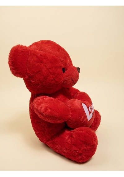 Love Kalpli Ayıcık Peluş 50 Cm Kırmızı