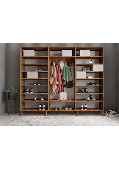 Açelya Portmanto Vestiyer Ceviz - Montaj Dahil M6 240cm
