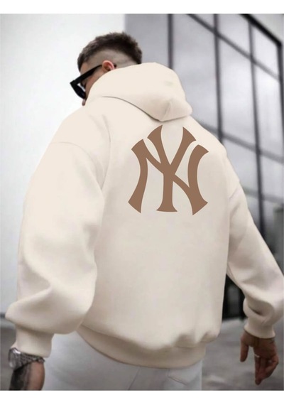 Altamira Erkek Ön Arka Ny Baskılı Kapüşonlu Sweatshirt 001