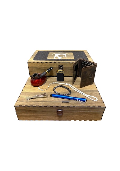 Pipsan 605719-709148 Pipo Ahlat Ağacı Balsa Filtreli Çakmaklı Bileklik Tesbih Set