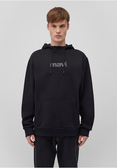Mavi Baskılı Kapüşonlu Siyah Sweatshirt 0610960-900