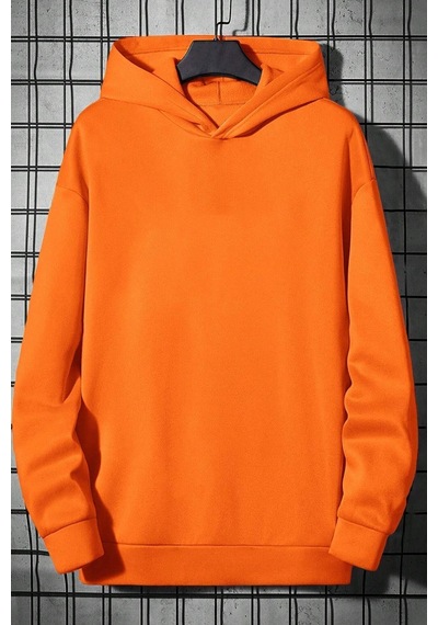 Uyguntarz Knowledge İs Power Baskılı Oversize Sweatshirt Turuncu