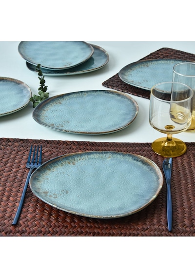 Reaktif Turkuaz Trior Pasta Tabağı 23 Cm 6 Adet 19013