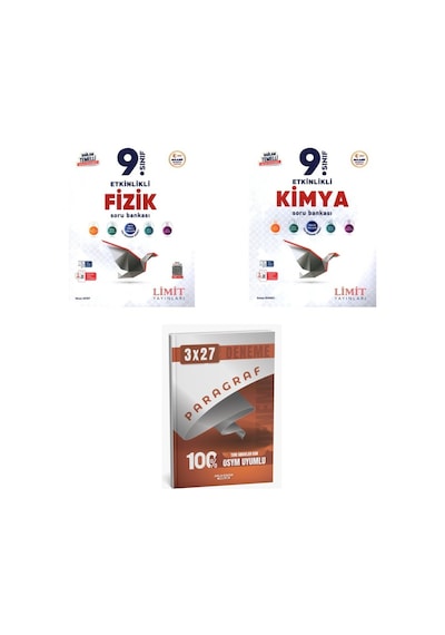 2027 Limit 9. Sınıf Etkinlikli Maarif Fizik + Kimya Soru + Anla Kazan Paragraf Deneme 3'lü Set