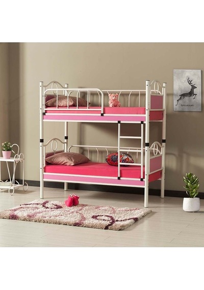 Argimo Argimo Zümrüt Bebek Çocuk Odası Ahşap Başlıklı Metal Ranza ve Karyola 80 x 160 CM Yatak Ölçülü Argimo Argimo Zümrüt Bebek Çocuk Odası Ahşap Başlıklı Metal Ranza ve Karyola 80 x 160 CM Yatak Ölçülü