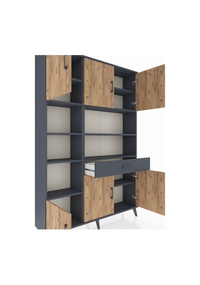 Arges Dolap 10 Raflı Tek Çekmeceli 6 Kapaklı 132x30x195 Antrasit-çam/antrasit Atlas Çam/antrasıt Arges Dolap 10 Raflı Tek Çekmeceli 6 Kapaklı 132x30x195 Antrasit-çam/antrasit Atlas Çam/antrasıt