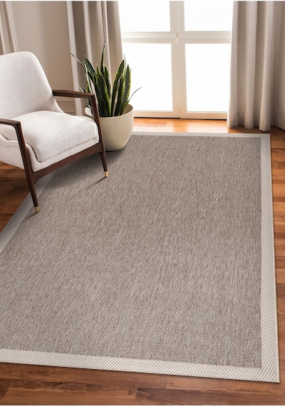 Elit Premium Sisal Jut Halı 1401 Hav Ve Toz Yapmaz Bordürlü Halı Bej-krem Bej - Krem