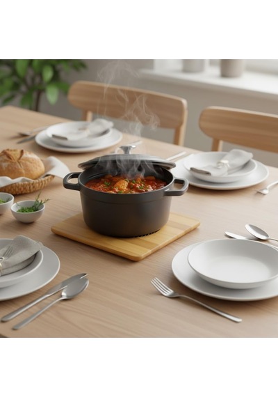 Kare Bambu Nihale Metal Fileli, Isıya Dayanıklı Tencere Ve Çaydanlık Altlığı 16,5 X 16,5 Cm Diğer