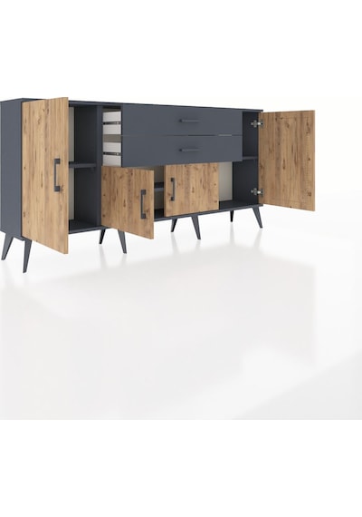 Arges Konsol 3 Raflı 2 Çekmeceli 4 Kapaklı 176x30x83 Antrasit-çam/antrasit Çam/antrasit Arges Konsol 3 Raflı 2 Çekmeceli 4 Kapaklı 176x30x83 Antrasit-çam/antrasit Çam/antrasit