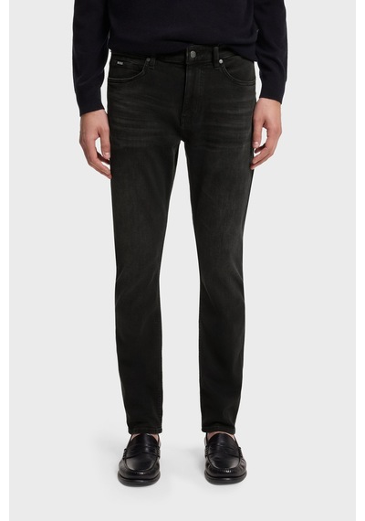 Boss Pamuklu Slim Fit Düz Paça Jeans Erkek Kot Pantolon 50568813 022 Siyah