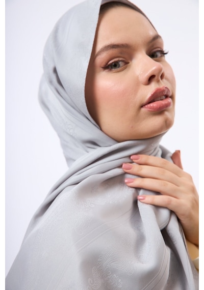 Mirsoy Scarf Zerafet Desen Şal Gri