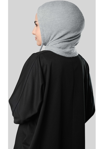 Hürrem Bone Gri Bağcıklı Peluş Balaklava Boyunluklu Bere Jakar Düz 2327 15 Gri